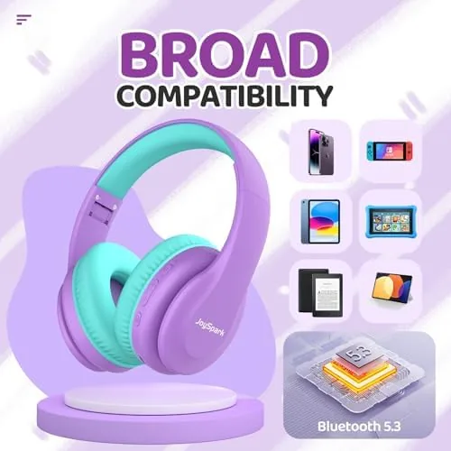 Another view of the JoySpark Kids Bluetooth Headphones, Lightweight Wireless Headphones for Kids, 85/94dB