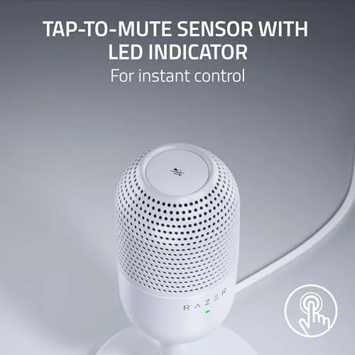 The Razer Seiren V3 Mini USB Microphone, Supercardioid Condenser Mic, White in real use