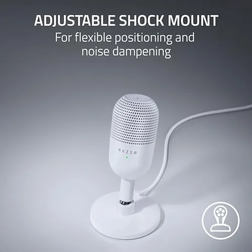 Another view of the Razer Seiren V3 Mini USB Microphone, Supercardioid Condenser Mic, White
