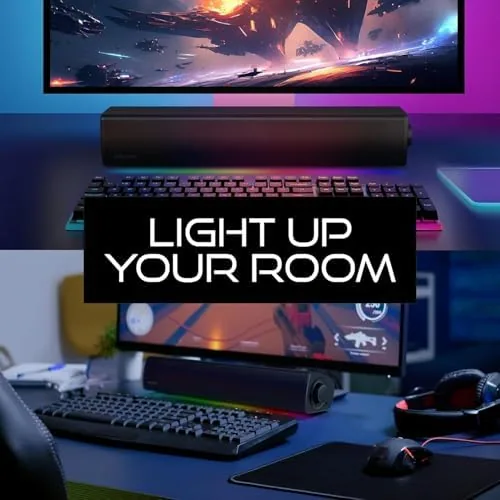 Close look at the Creative Sound Blaster GS3 Compact RGB Gaming Soundbar, Superwide, Black build quality