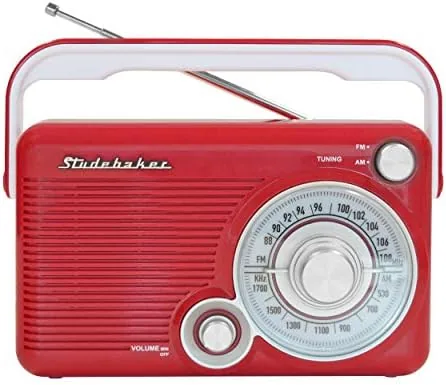 The Studebaker SB2002YL Portable AM/FM Radio with Headphone Jack and Aux-in compared in context