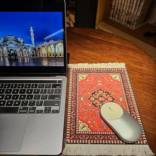 Another view of the Rug Mouse Pad, 2 Pack Woven Rug Bohemian Style Carpet