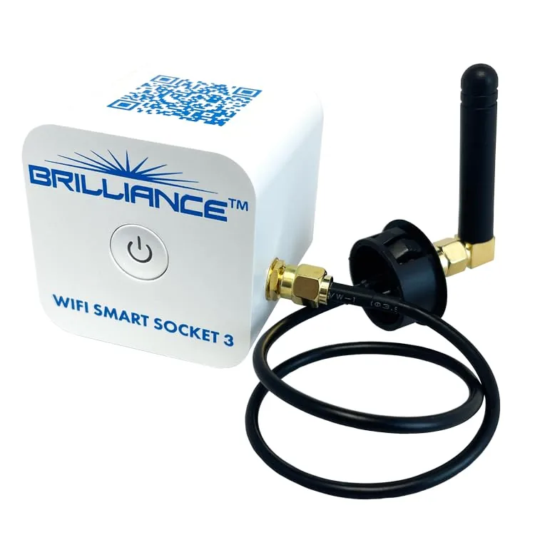 Detail shot of the SPW Brilliance WiFi-Smart-Socket-3 LED WiFi Smart Socket - App Control/Alexa features