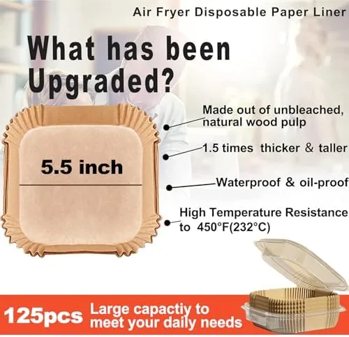 Close look at the Small Air Fryer Liners, 2 2.1 2.6 3qt Mini Air build quality