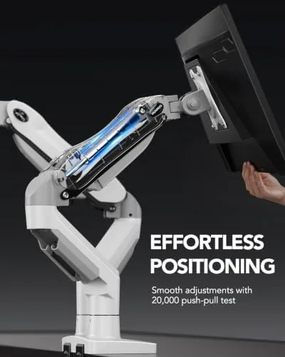 Another view of the HUANUO Dual Monitor Stand - Full Adjustable Monitor Desk Mount