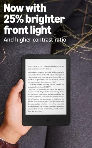 A page of text on the new Kindle showing the higher contrast screen