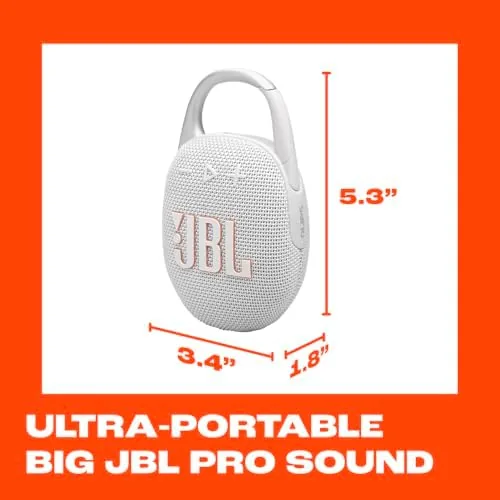 Another view of the JBL Clip 5 - Ultra-Portable Waterproof Speaker - White |