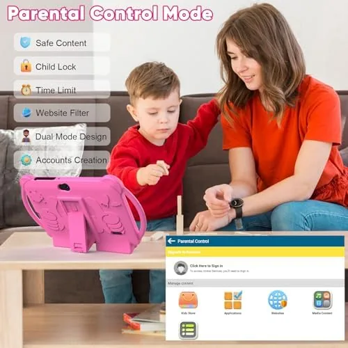 Close look at the HOTTABLET Kids Tablet 7 inch Android, 4GB RAM 32GB ROM build quality