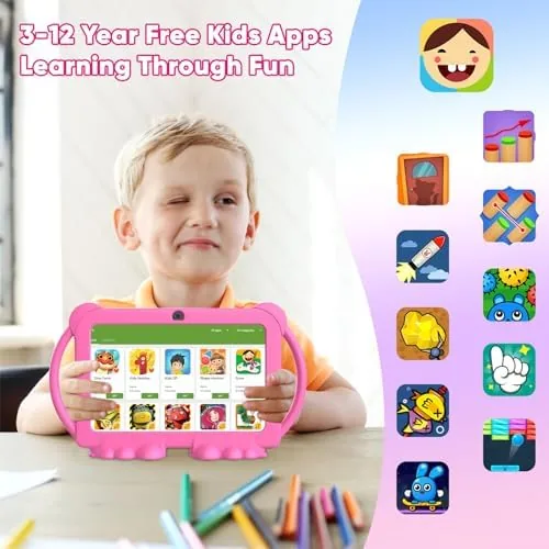 Detail shot of the HOTTABLET Kids Tablet 7 inch Android, 4GB RAM 32GB ROM features