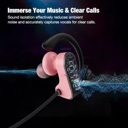 Close look at the JOYWISE Bluetooth Headphones, Wireless Headphones 16H Playtime Wireless Earbuds with build quality