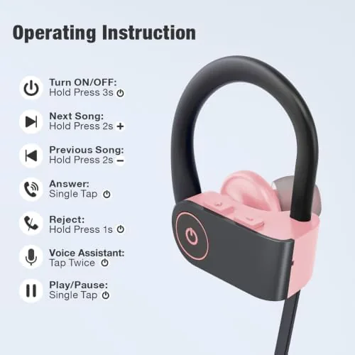 The JOYWISE Bluetooth Headphones, Wireless Headphones 16H Playtime Wireless Earbuds with in real use