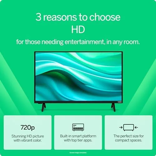 Detail shot of the VIZIO 32-inch HD Smart TV 720p LED w/Alexa Compatibility, Google features