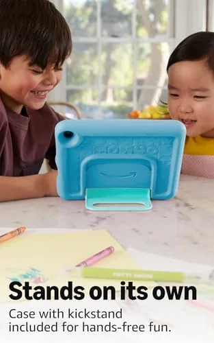 Another view of the Amazon Fire HD 8 Kids tablet (newest model), ages 3-7.