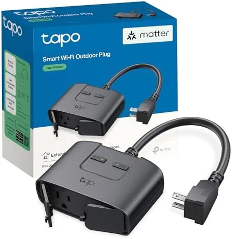 Overview of the Tapo Matter Outdoor Smart Plug, 2 Individual Outlets, P400M |