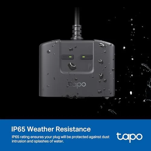 Another view of the Tapo Matter Outdoor Smart Plug, 2 Individual Outlets, P400M |