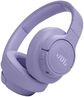 JBL Tune 770NC over-ear headphones in purple showing the foldable design