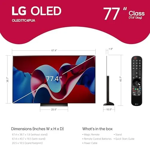 Close look at the LG 77-Inch Class OLED evo C4 Series Smart TV 4K build quality