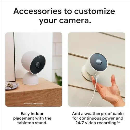 A Nest Cam being removed from its magnetic mount for charging