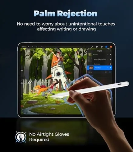 The Stylus Pen for iPad(2018-2025), Pad Pencil 10th Generation with Palm compared in context