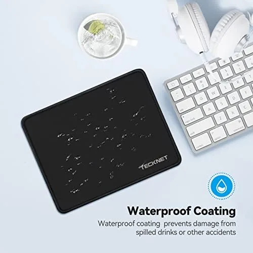 Another view of the TECKNET Mouse Pad with Durable Anti-fray Stitching, Black Small Mousepad