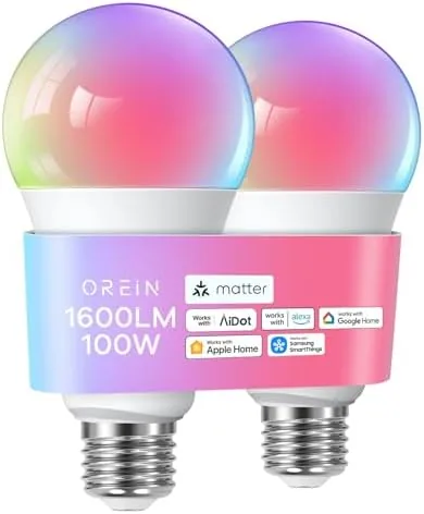 OREiN Matter Smart Light Bulbs A21, Work with Alexa/Apple Home/Google | 1600 Lumens Color Review: Tested and Rated