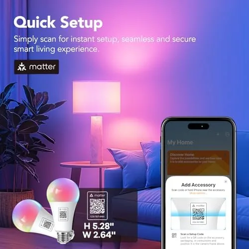 The OREiN Matter Smart Light Bulbs A21, Work with Alexa/Apple Home/Google in real use