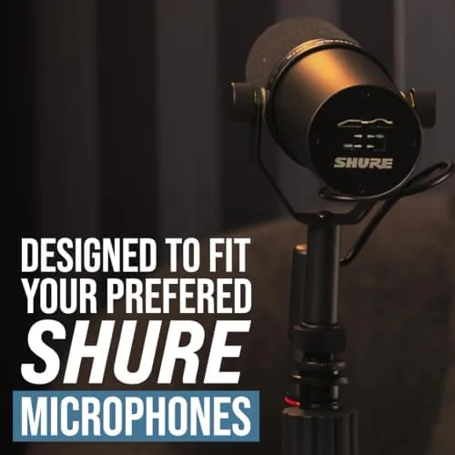 Close look at the Shure by Gator Round Base Desktop Mic Stand with 6" build quality