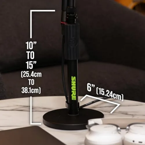 The Shure by Gator Round Base Desktop Mic Stand with 6" compared in context