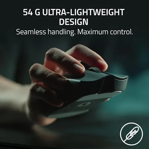 The Viper V3 Pro resting on a fingertip to show its 54 gram weight