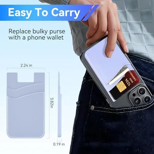 The SHANSHUI Phone Wallet, 3 Pack Strong Adhesive Silicone Wallet Sleeve in real use