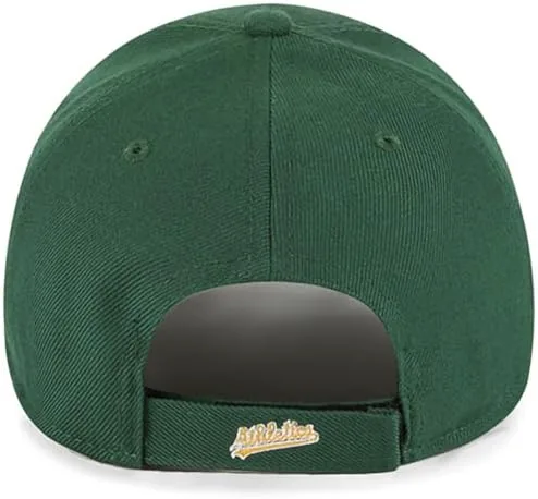 Close up of the embroidered primary logo on the front of the MVP cap