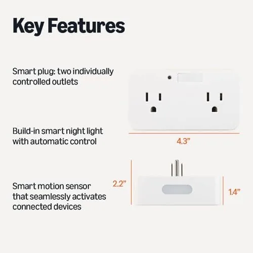Close look at the Amazon Basics Dual Smart Plug with Motion Sensor and Night build quality