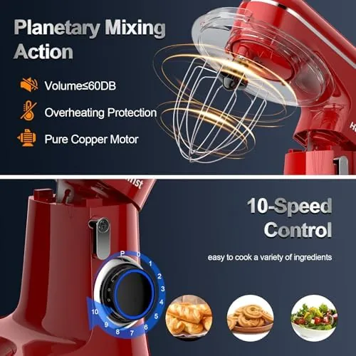 The 6.5 quart bowl on the Honinst mixer filled with cookie dough