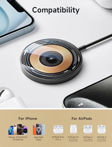 The JSAUX Charger for iPhone 17 Magsafe Wireless Charging, Compatible with in real use