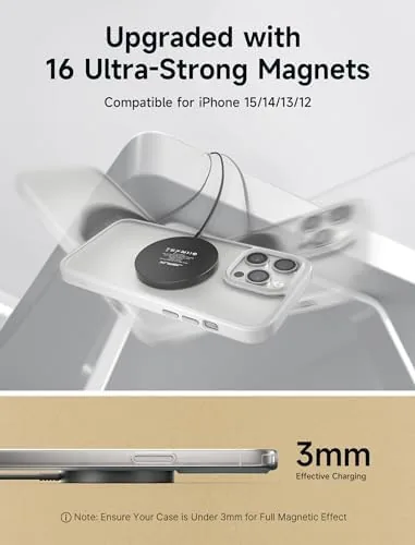Another view of the JSAUX Charger for iPhone 17 Magsafe Wireless Charging, Compatible with