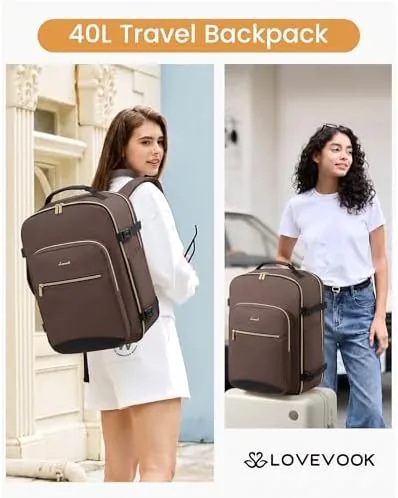 Close look at the LOVEVOOK Travel Backpack for Women & Men 40L,Airline Approved Carry build quality