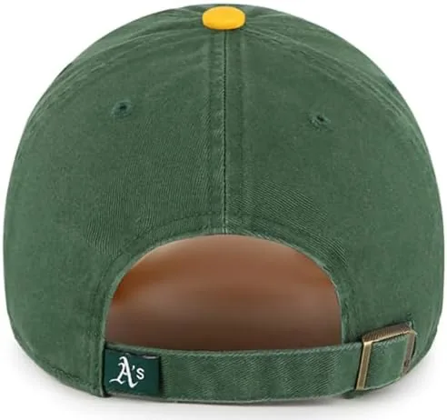 Close up of the embroidered primary logo and two tone stitching on the cap