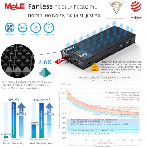 Another view of the MeLE PCG02 Pro Mini PC Stick, N100 8GB 256GB Mini