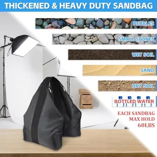 Close look at the 120LBS Large Sandbags Tripod Weights for Photography Set of 2 build quality