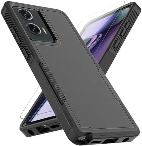 The black dual layer case installed on a Moto G Stylus 5G 2024 phone