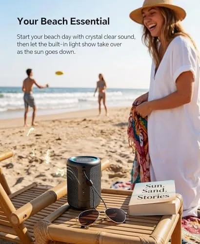 The speaker next to a budget pocket speaker and a premium outdoor speaker