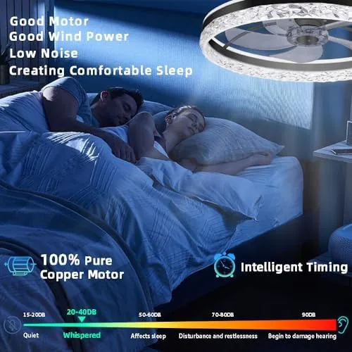 The Ceiling Fan with Light, Low Profile Flush Mount Ceiling Fan compared in context