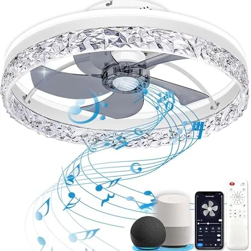 Overview of the Ceiling Fan with Light, Low Profile Flush Mount Ceiling Fan