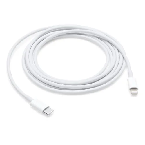 Apple cable next to a cheap third party cable that shows fraying