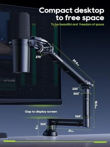 Close look at the M05 Boom Arm, 360° Rotatable Microphone Stand with Desk Mount build quality