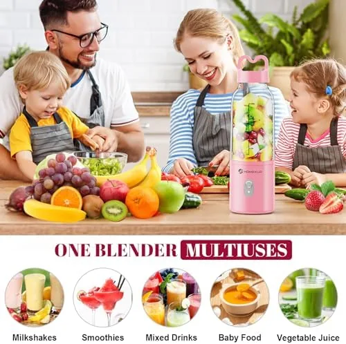 Smoothie being poured from the blender cup at a desk