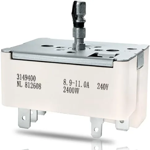The WP3149400 infinite switch part shown with the mounting shaft