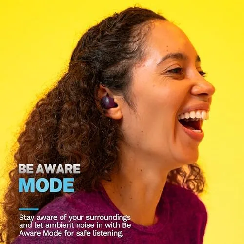 Detail shot of the JLab Go Air Pop+ True Wireless Earbuds, in Ear Headphones features
