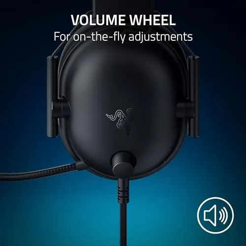 BlackShark V2 X headset displayed beside a PS5 console showing the wired setup