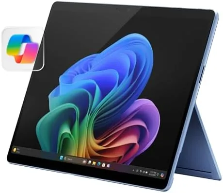 The Microsoft Surface Pro 2024 standing with its kickstand on a desk